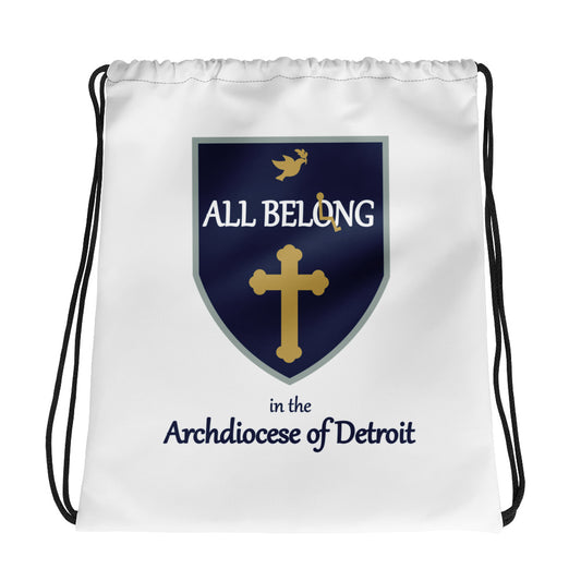 All Belong in the Archdiocese of Detroit Drawstring bag