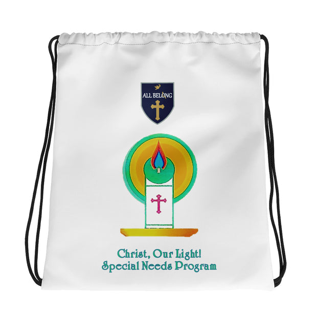All Belong Christ our Light! Special Needs Program Drawstring bag